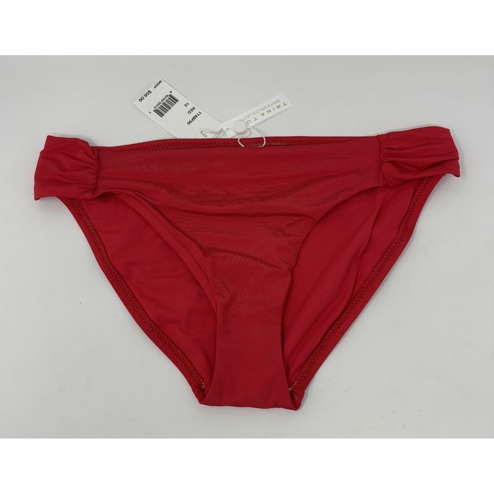 Trina Turk Womens Getaway Shirred Bikini Bottom Red Size 10 - Picture 2 of 6